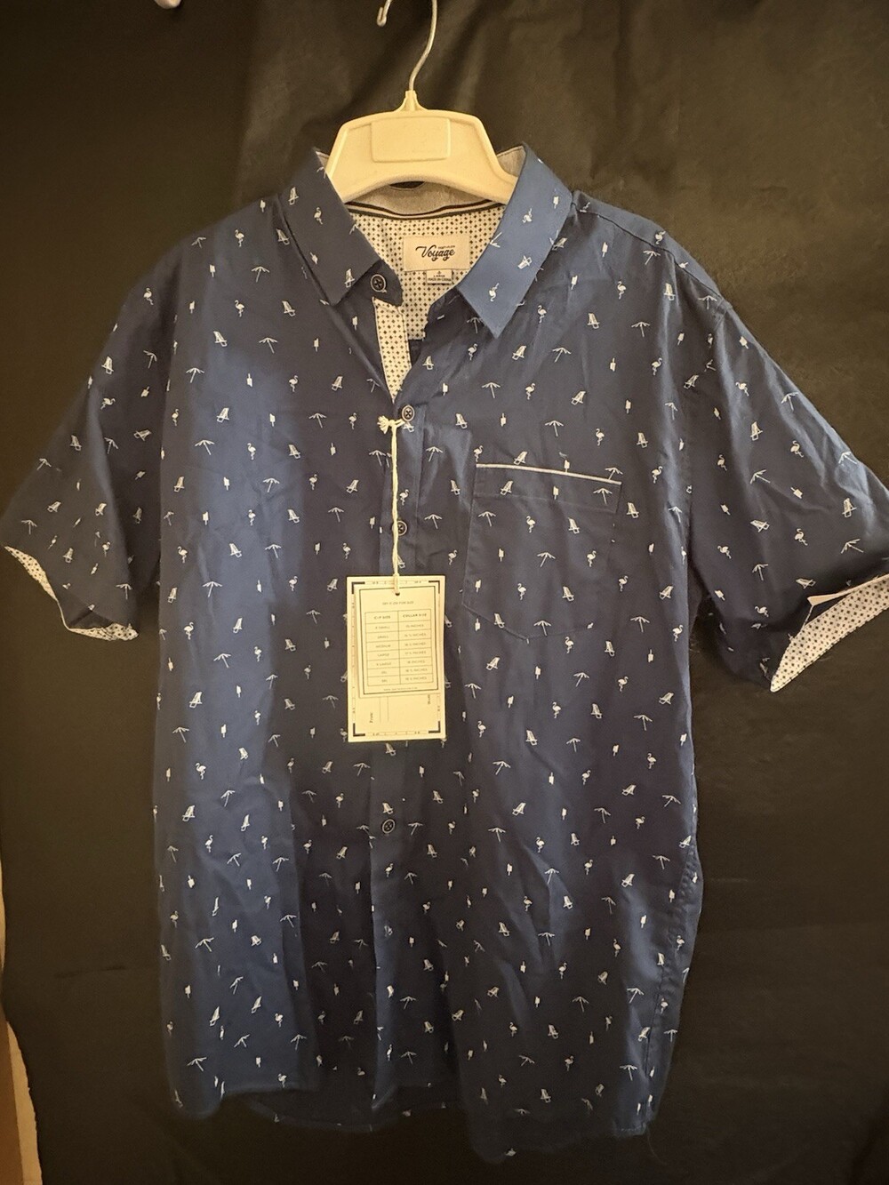 Craft + Flow Voyage Men’s Button Up Hawaiian Shirt Sz L